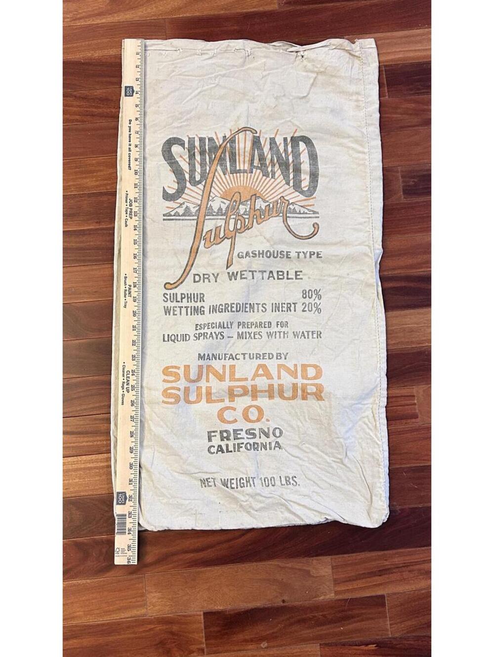 Vintage Sunland Sulphur Sack Fresno California